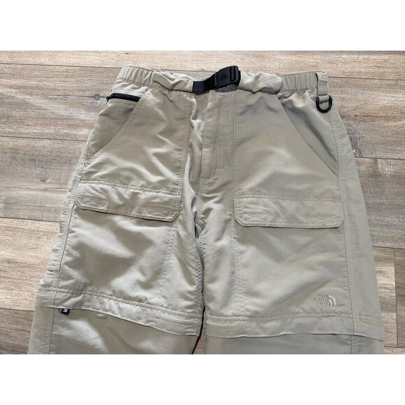The North Face Paramount Mens M Short Convertible Beige Belted Zip Off Pants - Picture 2 of 11